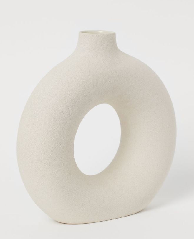 Vaso de cerâmica oco - Circle Nórdico - Minimalist House LTDA