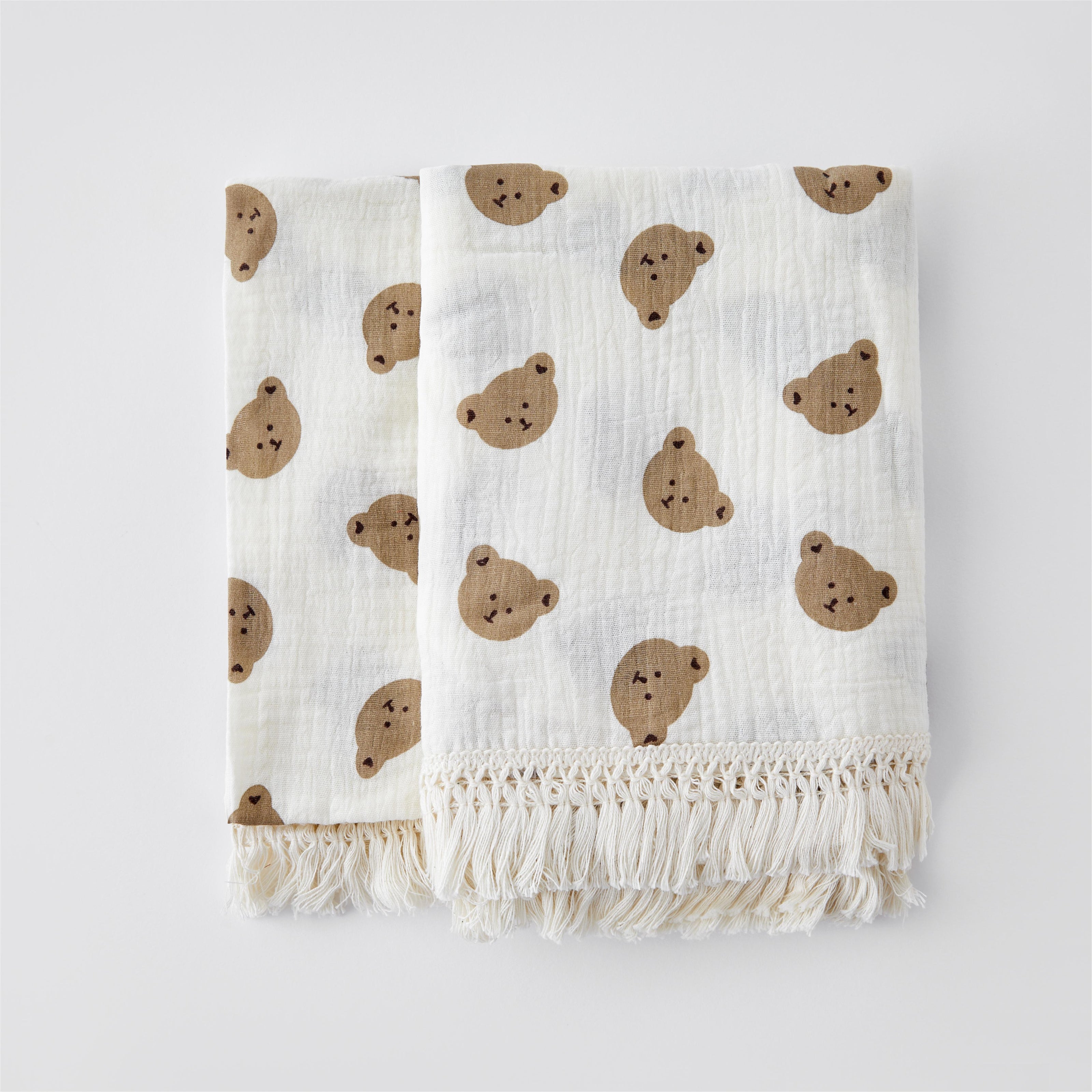 Cobertor de musselina para bebê recém-nascido - Urso - Minimalist House LTDA