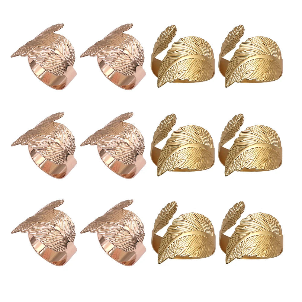 Anel de guardanapo - Folha 12Pcs - Minimalist House LTDA