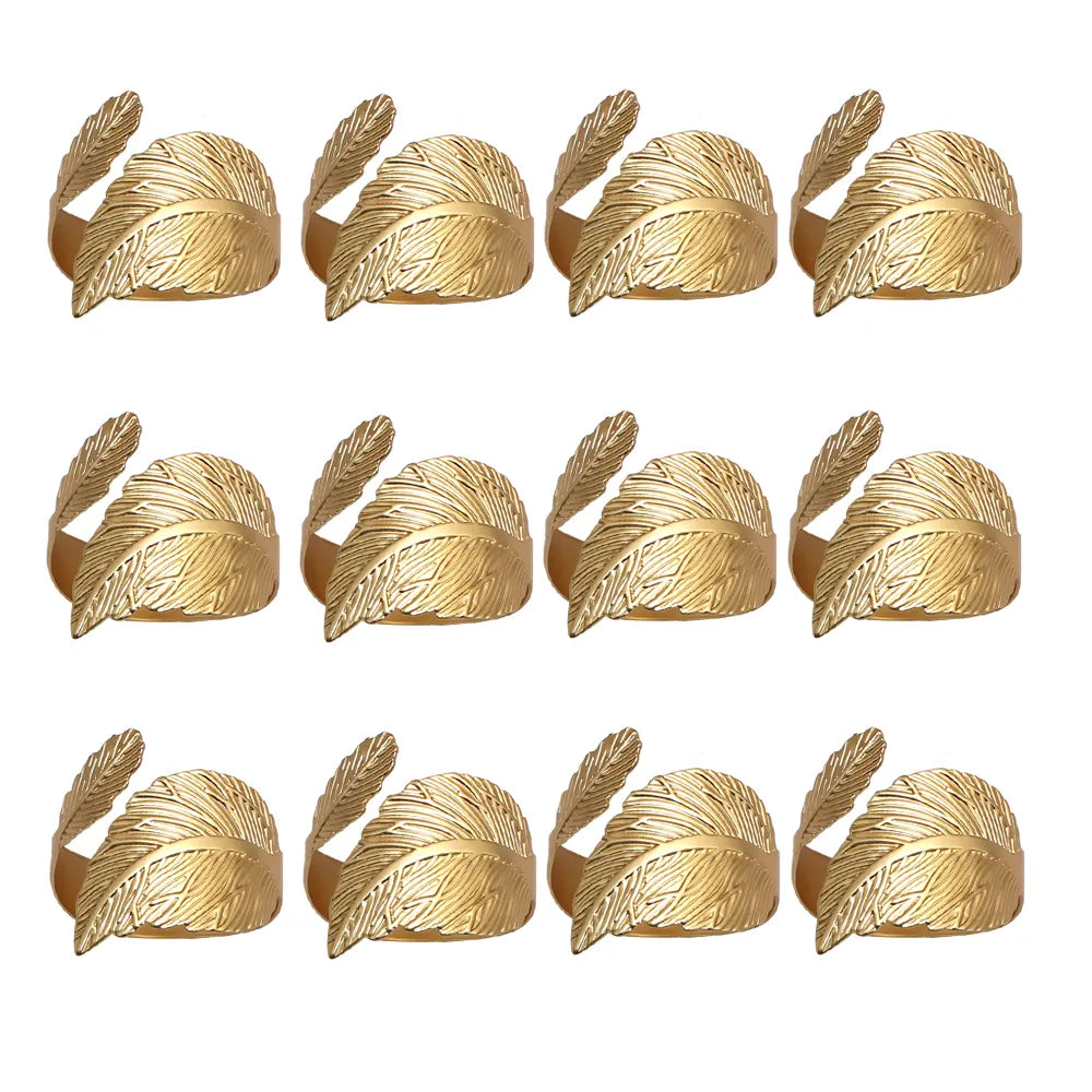 Anel de guardanapo - Folha 12Pcs - Minimalist House LTDA
