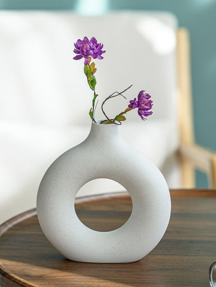 Vaso de cerâmica oco - Circle Nórdico - Minimalist House LTDA