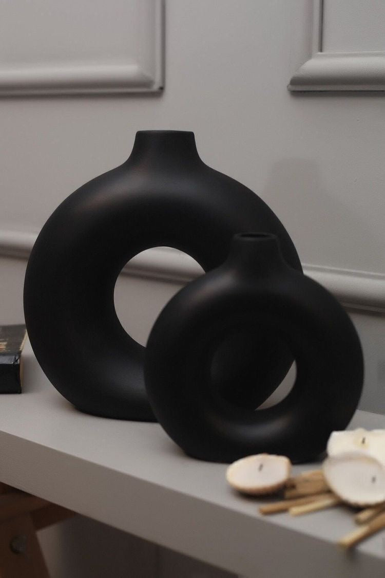 Vaso de cerâmica oco - Circle Nórdico - Minimalist House LTDA