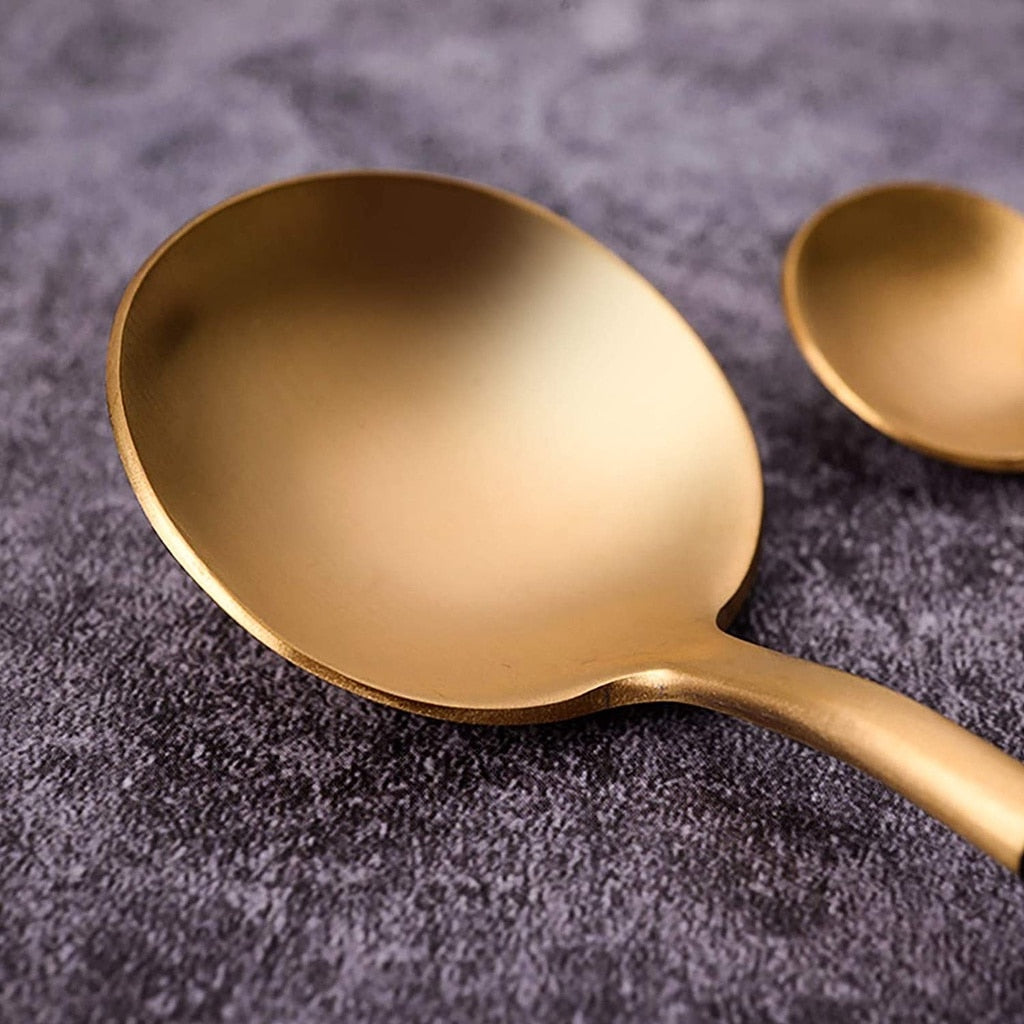 Conjunto de Talheres de Aço luxo Inoxidável 24pcs - GOLD - Minimalist House LTDA