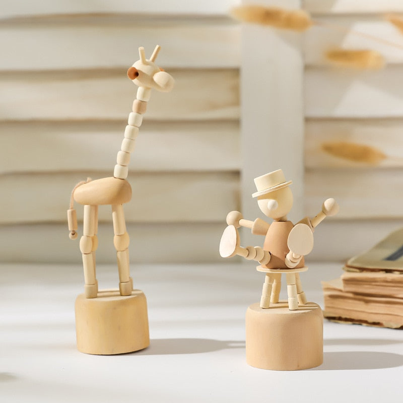 Mini réplica de fantoche em madeira - CARTOON - Minimalist House LTDA