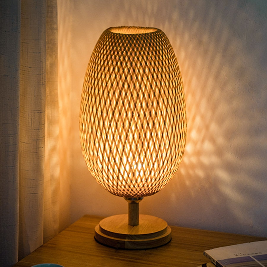 Bamboo Lamp - Abajur Tecelagem De Bambu Lâmpada Criativa - Minimalist House LTDA