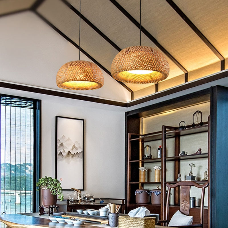 BALI - Pendente natural bambu (preto) - Minimalist House LTDA