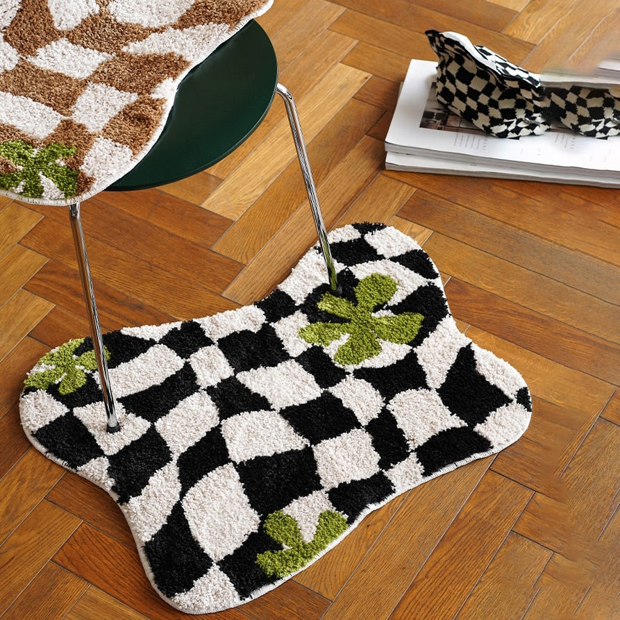 TUFF - Tapete xadrez irregular macio - Minimalist House LTDA