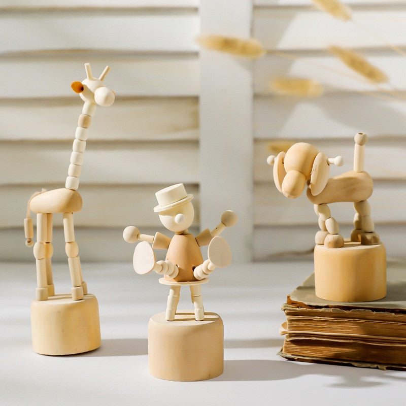 Mini réplica de fantoche em madeira - CARTOON - Minimalist House LTDA