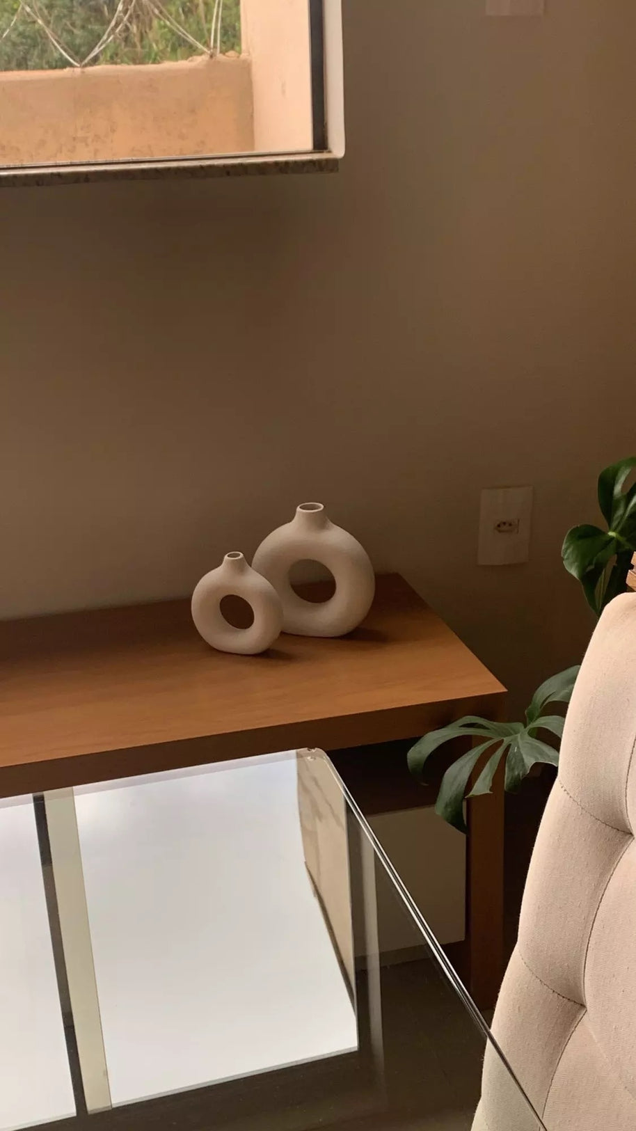 Vaso de cerâmica oco - Circle Nórdico - Minimalist House LTDA