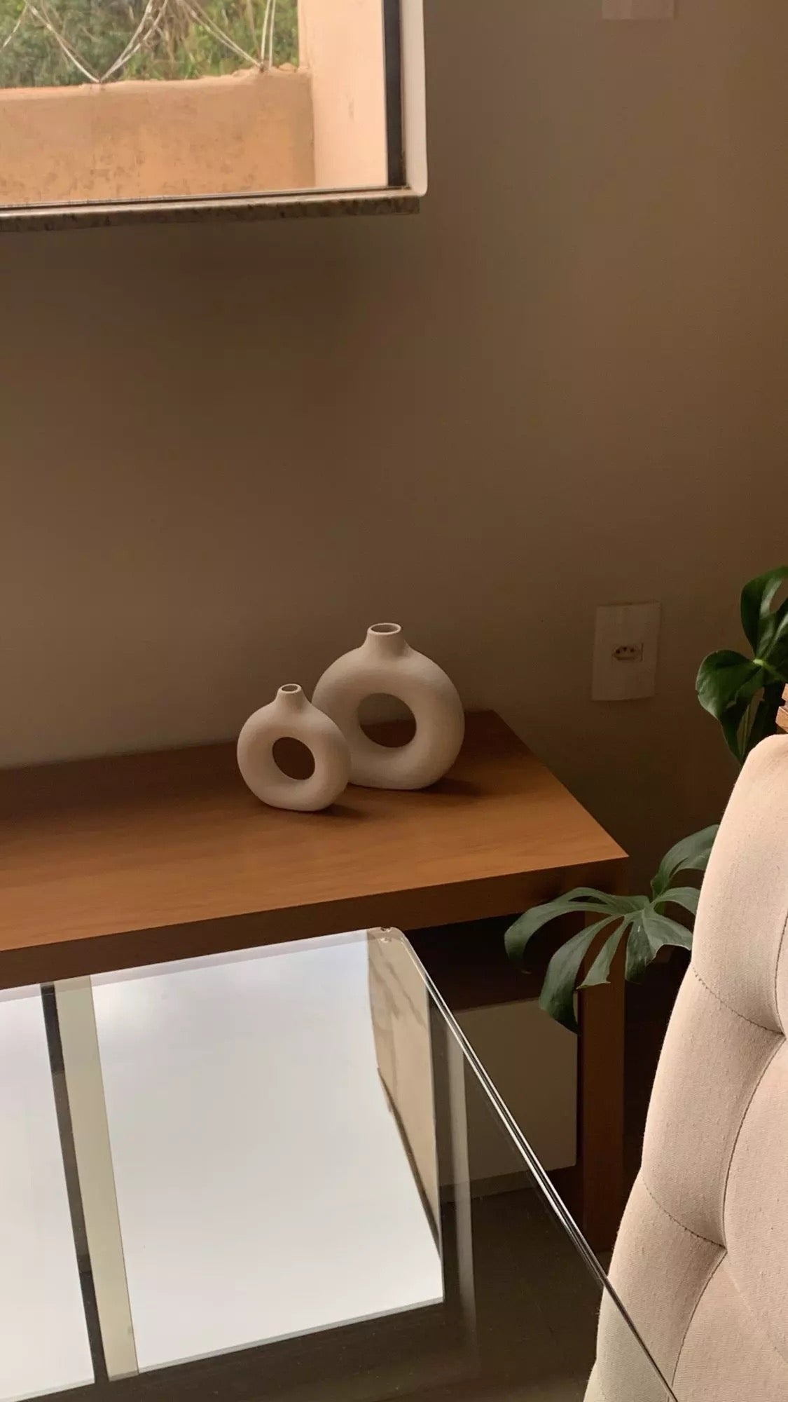 Vaso de cerâmica oco - Circle Nórdico - Minimalist House LTDA