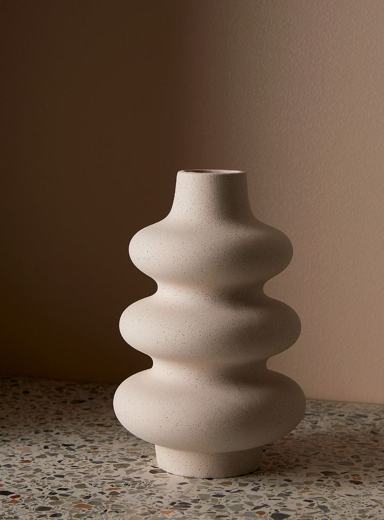 Vaso de cerâmica bege Nordic - Minimalista - Minimalist House LTDA