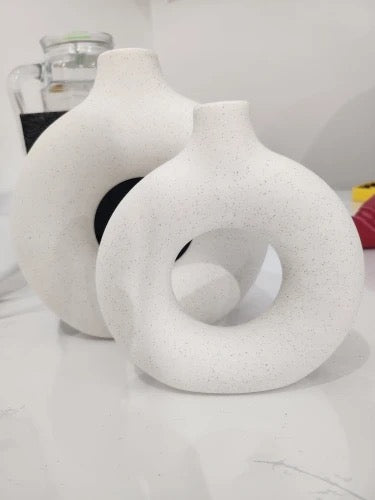 Vaso de cerâmica oco - Circle Nórdico - Minimalist House LTDA