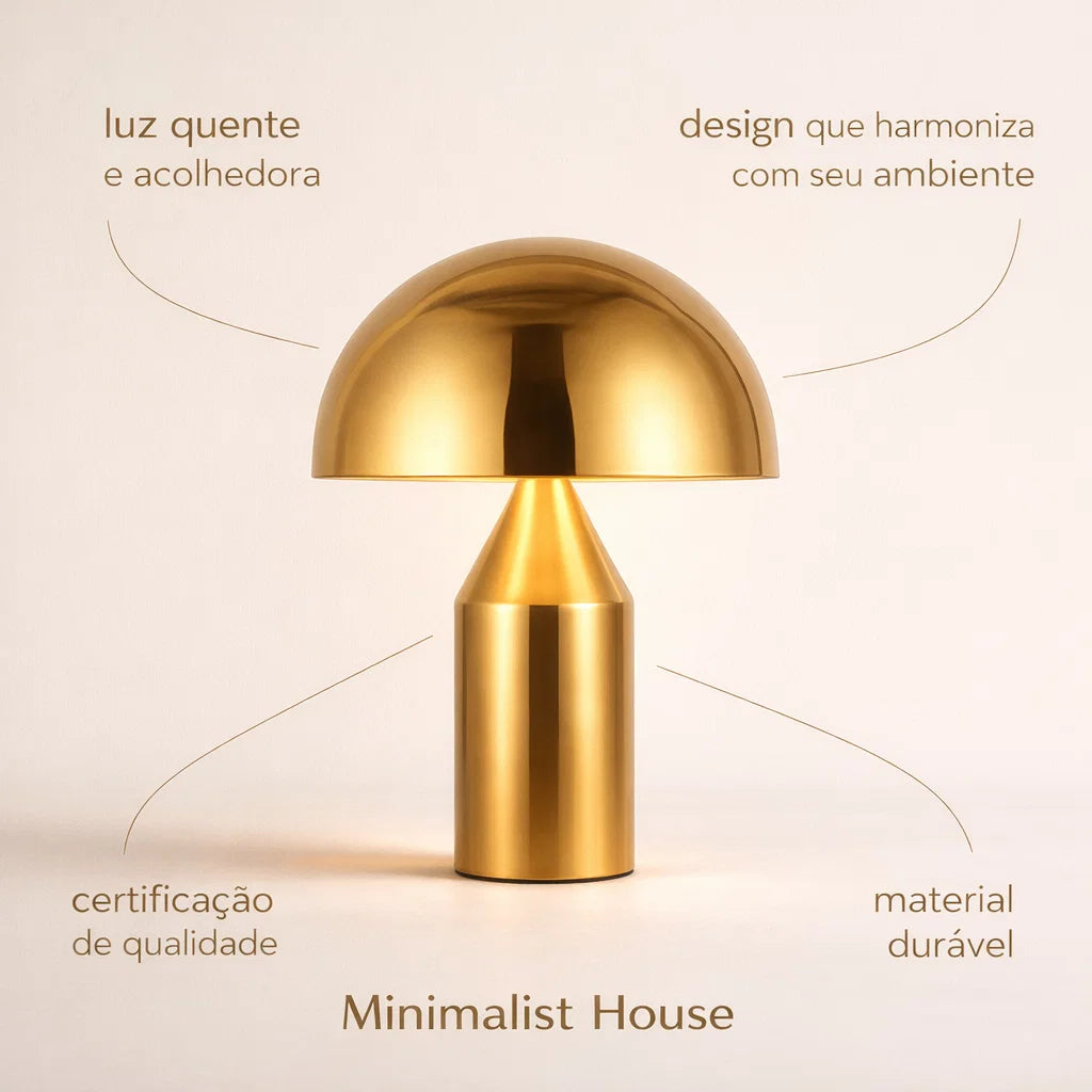 Luminária Cromada - Mushroom