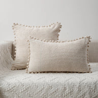Cirelle Capa de Almofada Decorativa Pom Pom Bege