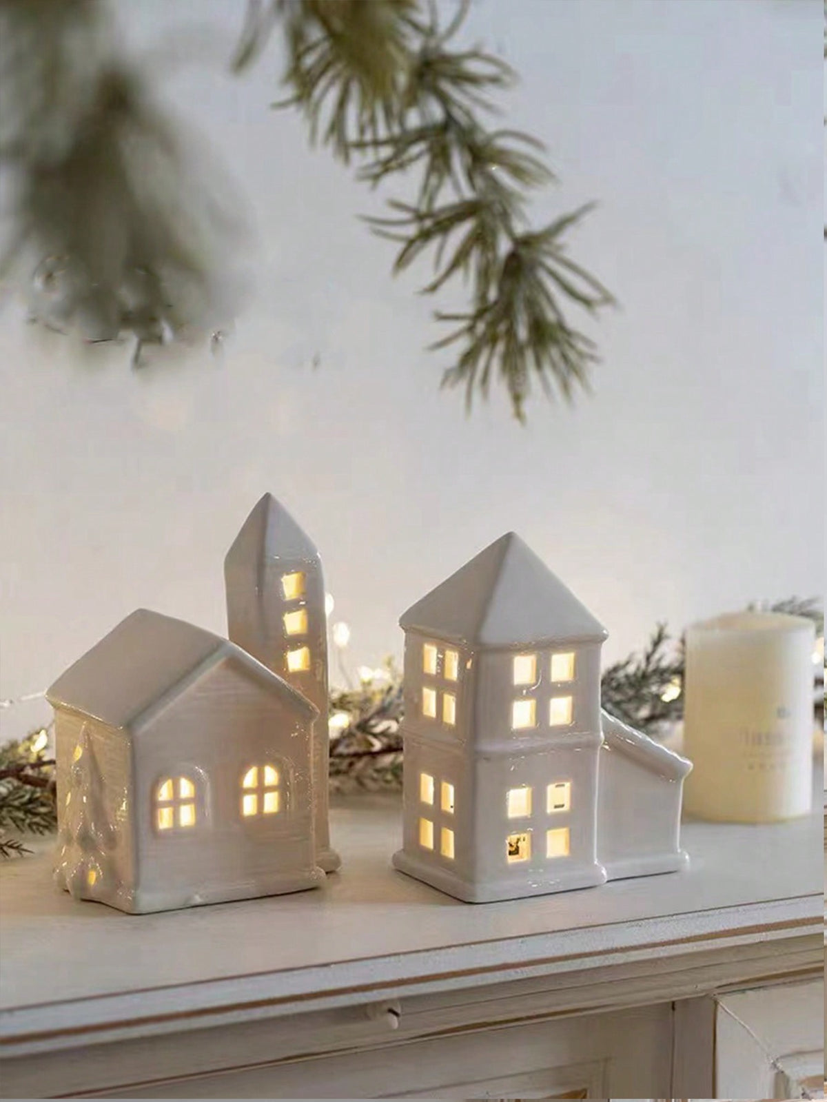Decoração de Natal de Cerâmica Romântica para Casa 1 Peça