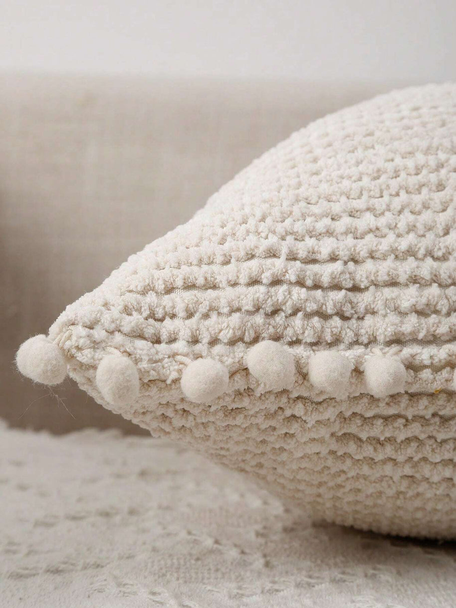 Cirelle Capa de Almofada Decorativa Pom Pom Bege
