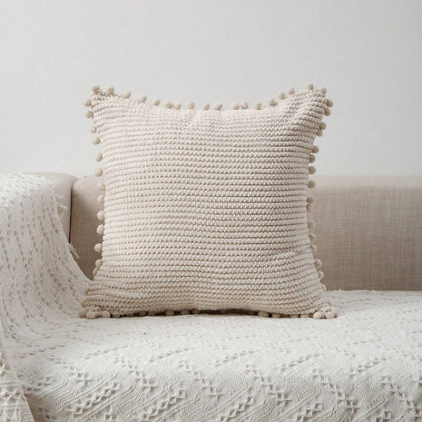 Cirelle Capa de Almofada Decorativa Pom Pom Bege