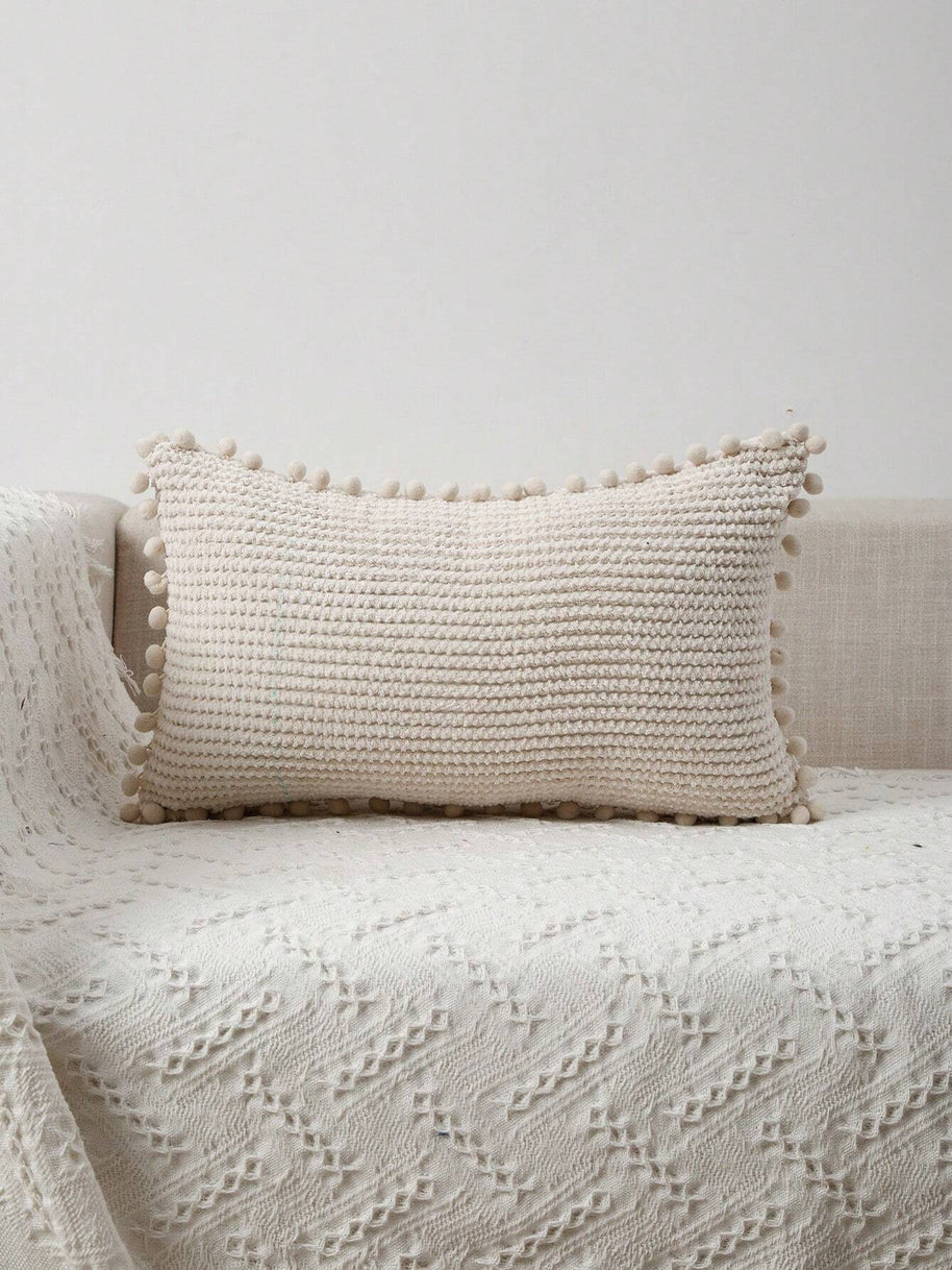 Cirelle Capa de Almofada Decorativa Pom Pom Bege