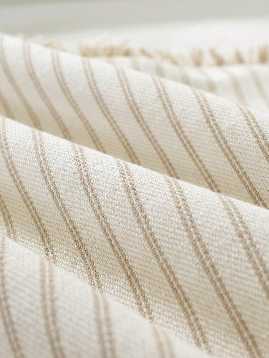 Cirelle Capa de Almofada Decorativa com Franjas Estilo Fazenda Jacquard