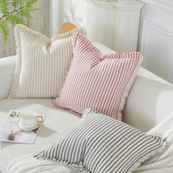 Cirelle Capa de Almofada Decorativa com Franjas Estilo Fazenda Jacquard