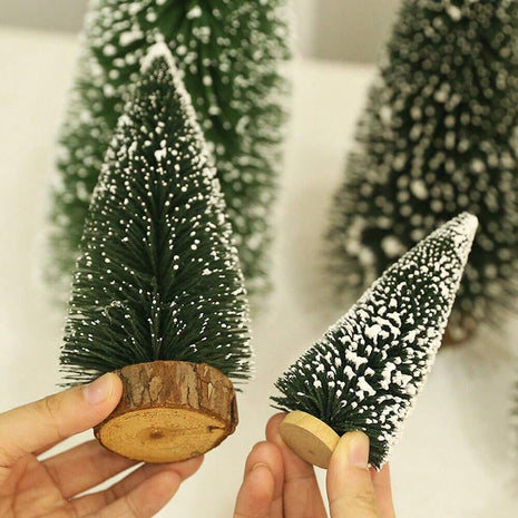 Cirelle Mini Árvore de Natal Artificial Cedro com Base de Madeira Neve