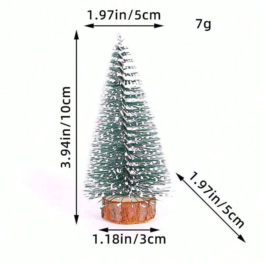 Cirelle Mini Árvore de Natal Artificial Cedro com Base de Madeira Neve