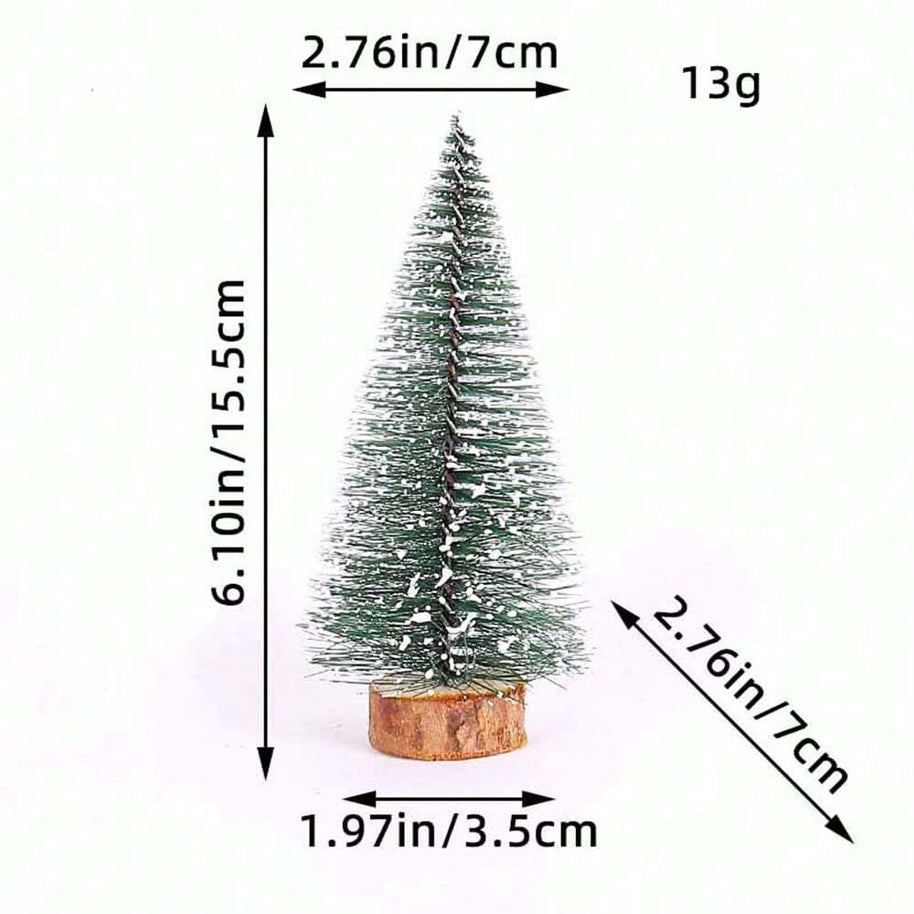 Cirelle Mini Árvore de Natal Artificial Cedro com Base de Madeira Neve