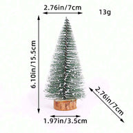 Cirelle Mini Árvore de Natal Artificial Cedro com Base de Madeira Neve