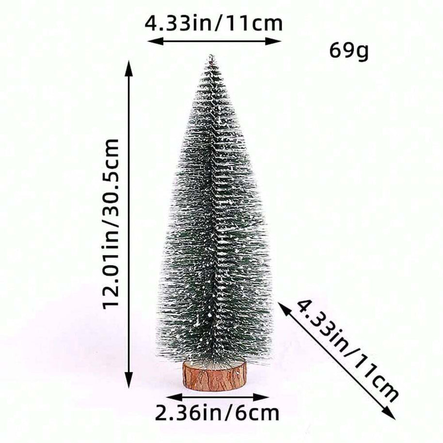 Cirelle Mini Árvore de Natal Artificial Cedro com Base de Madeira Neve