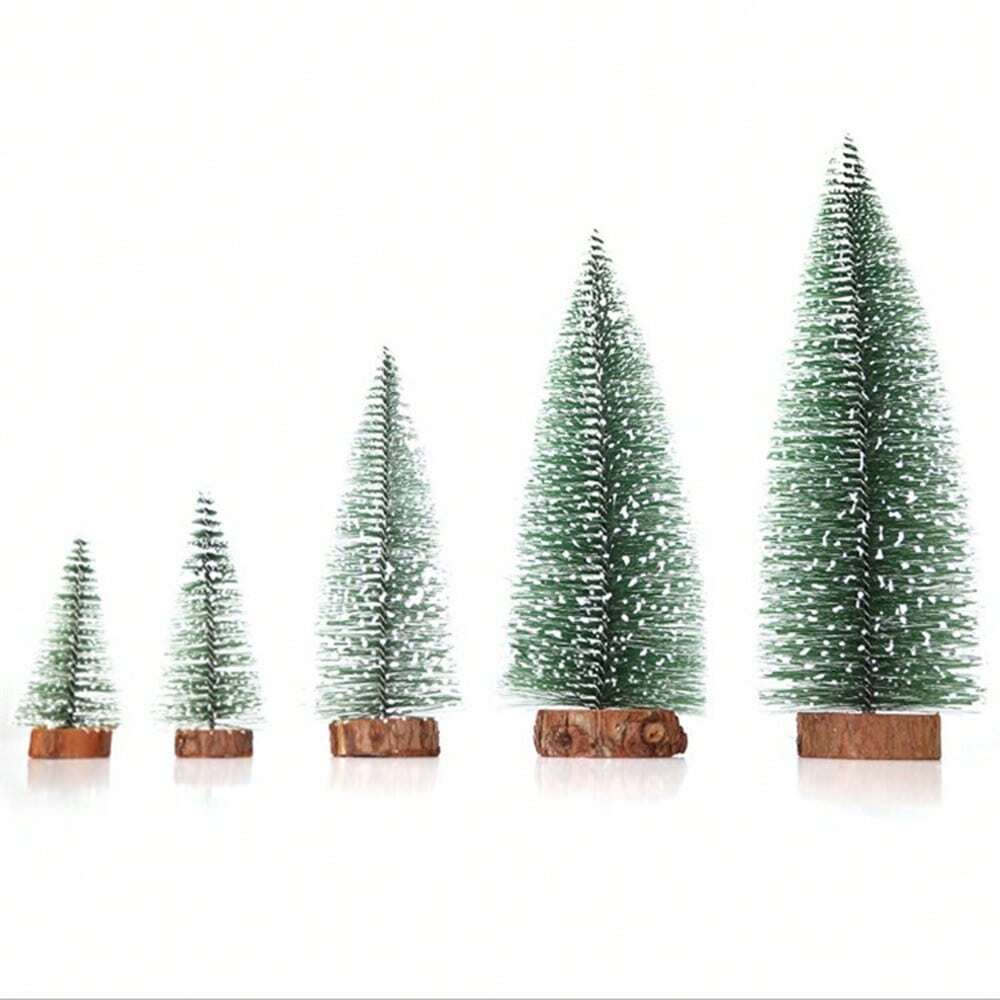 Cirelle Mini Árvore de Natal Artificial Cedro com Base de Madeira Neve