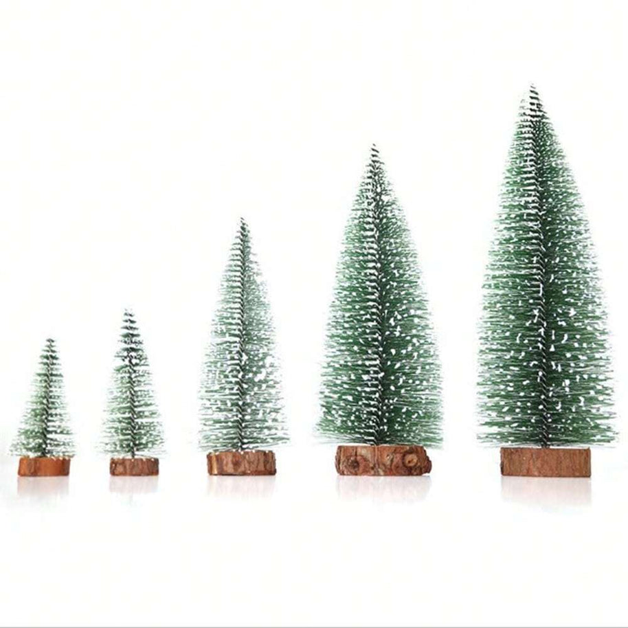 Cirelle Mini Árvore de Natal Artificial Cedro com Base de Madeira Neve