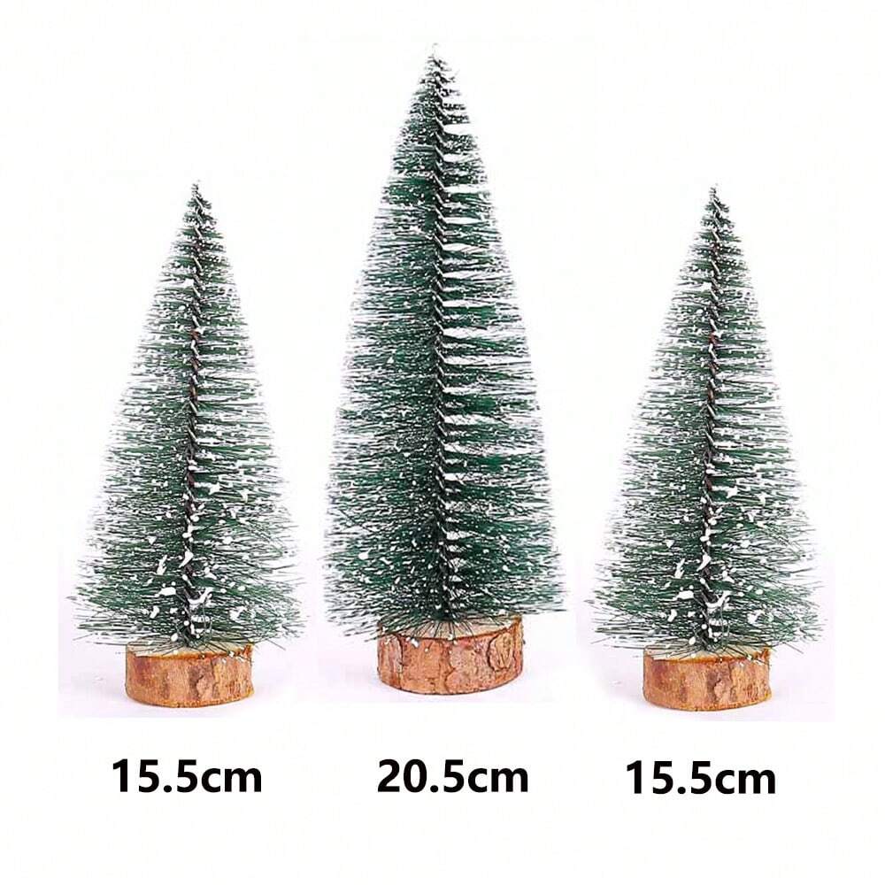Cirelle Mini Árvore de Natal Artificial Cedro com Base de Madeira Neve
