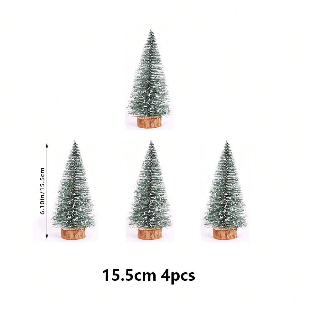 Cirelle Mini Árvore de Natal Artificial Cedro com Base de Madeira Neve