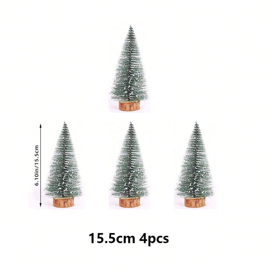 Cirelle Mini Árvore de Natal Artificial Cedro com Base de Madeira Neve