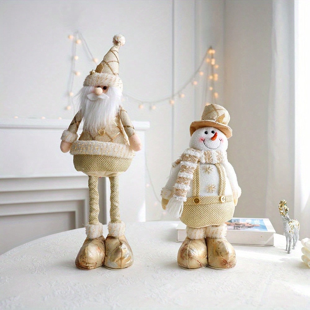 Cirelle Boneco Retrátil Natalino Dourado Decorativo