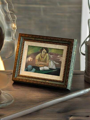 Quadro Decorativo Vintage Estilo Europeu Moldura Clássica de Mesa