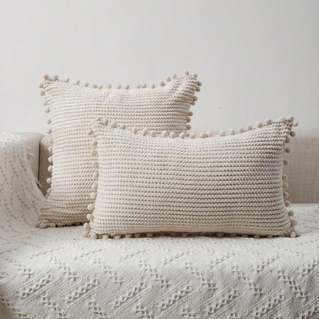 Cirelle Capa de Almofada Decorativa Pom Pom Bege