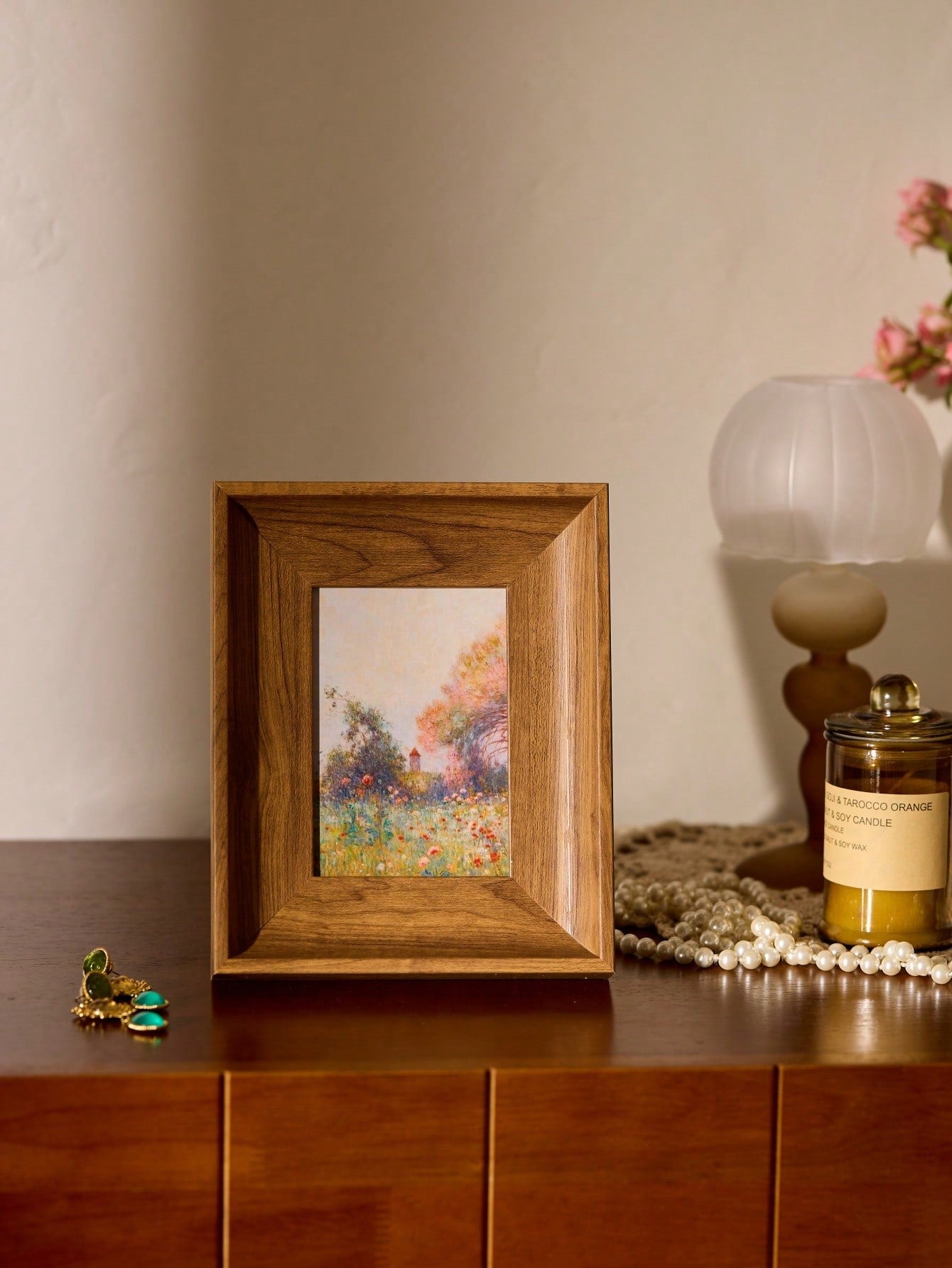 Cirelle Moldura de Madeira para Fotos Padrão Oval Marrom 8,9x12,7cm