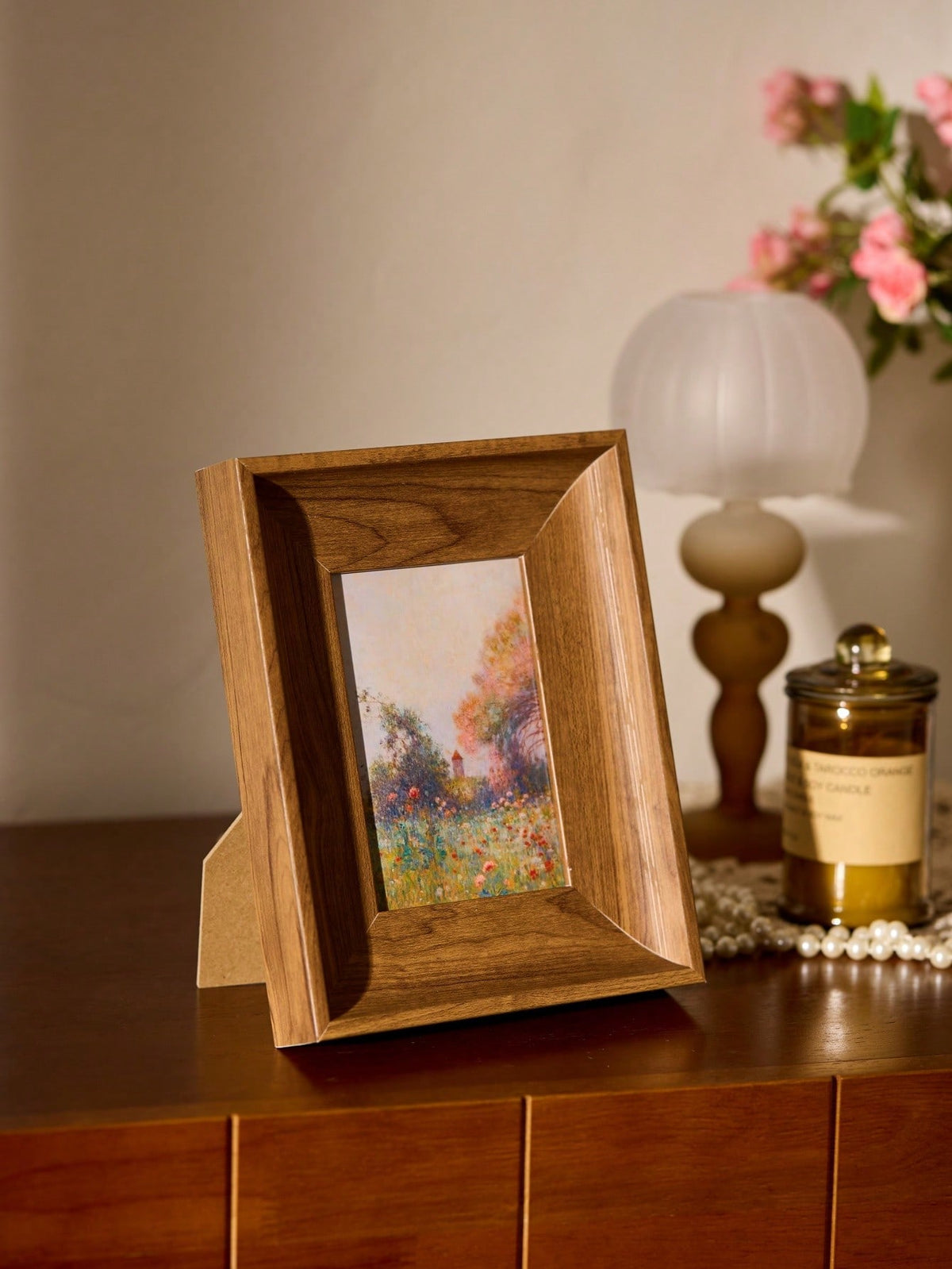 Cirelle Moldura de Madeira para Fotos Padrão Oval Marrom 8,9x12,7cm