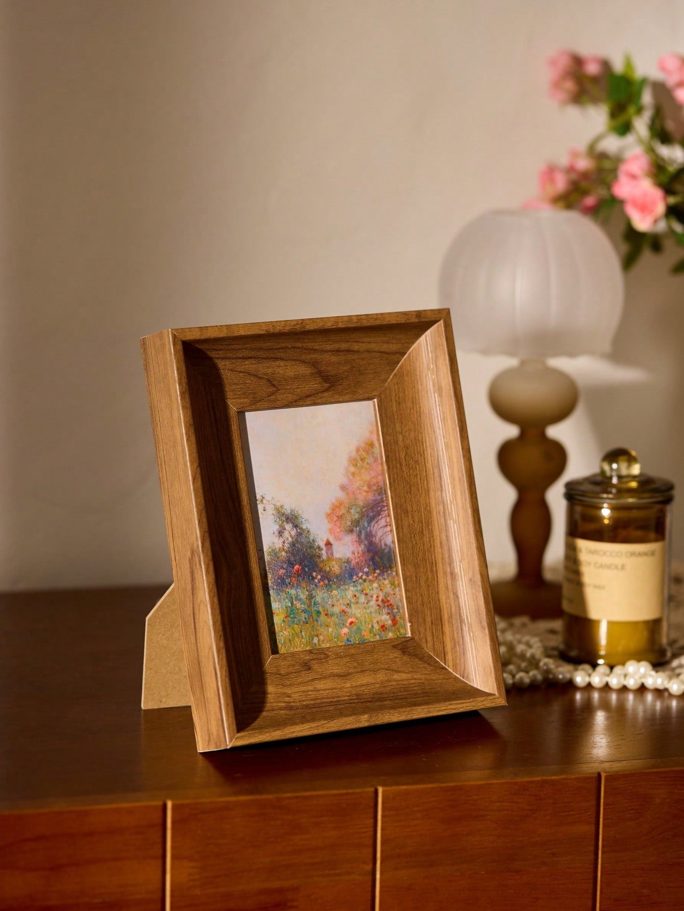 Cirelle Moldura de Madeira para Fotos Padrão Oval Marrom 8,9x12,7cm