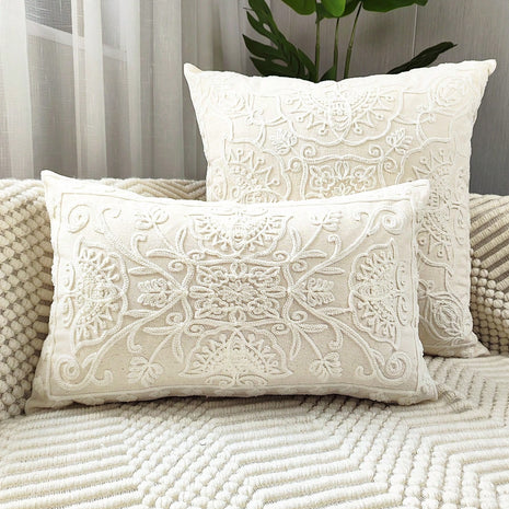 Cirelle Capa de Almofada Bordada Floral Borboleta Lona Moderna