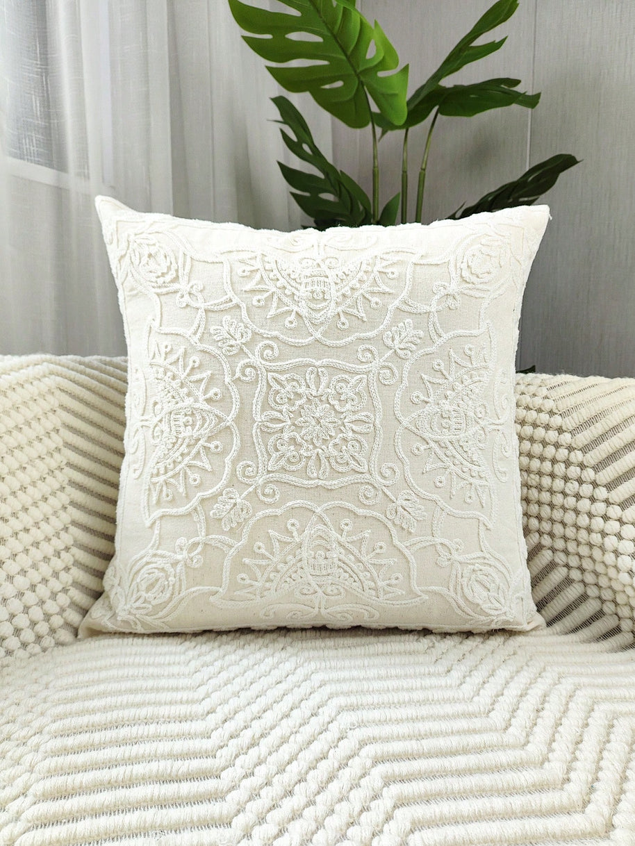 Cirelle Capa de Almofada Bordada Floral Borboleta Lona Moderna