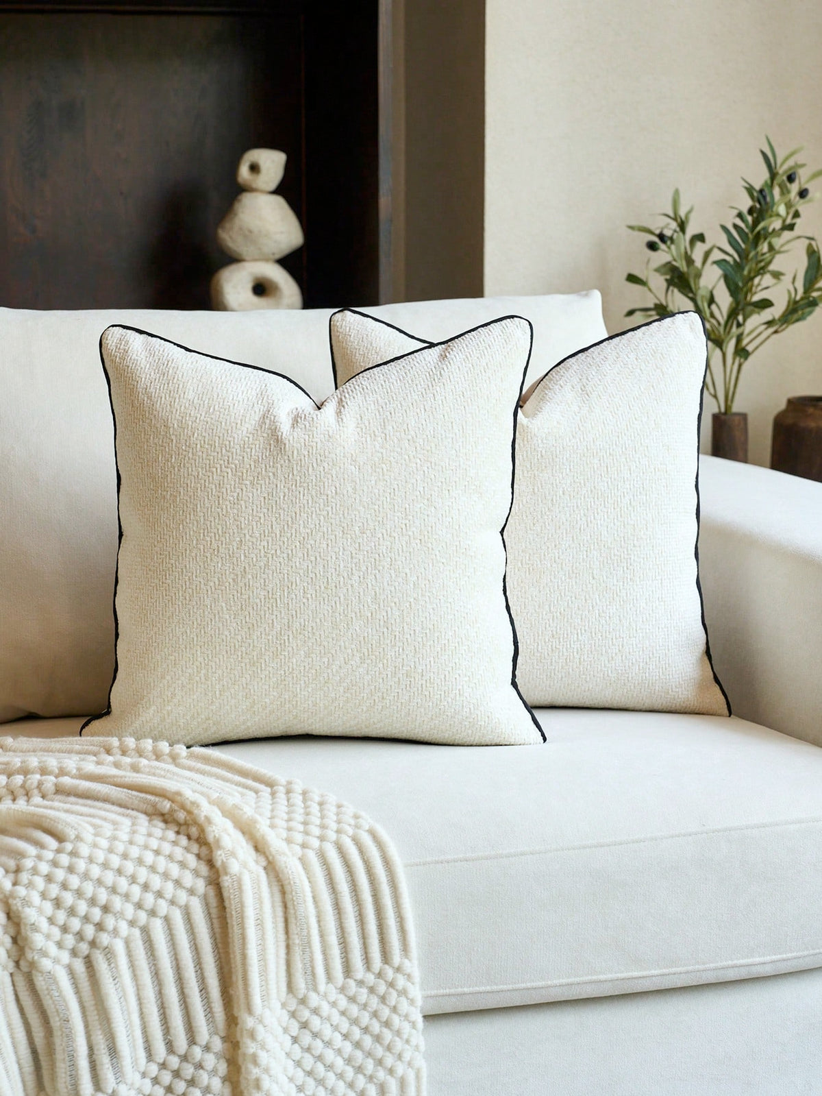Cirelle Capa de Almofada Jacquard de Chenille Moderna