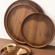 Cirelle Bandeja Redonda Madeira Bambu para Lanches Aperitivos