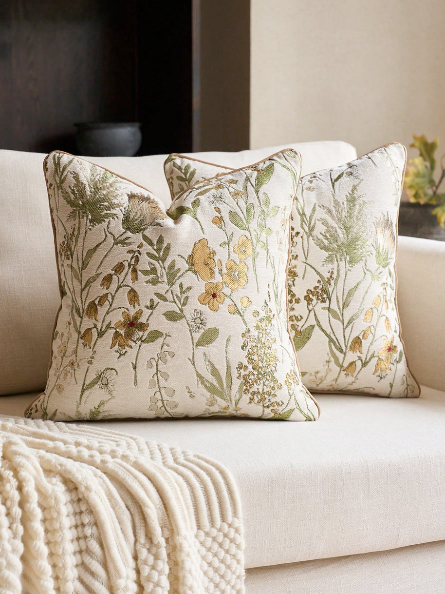 Cirelle Capa de Almofada Floral Jacquard Chenille 45x45cm