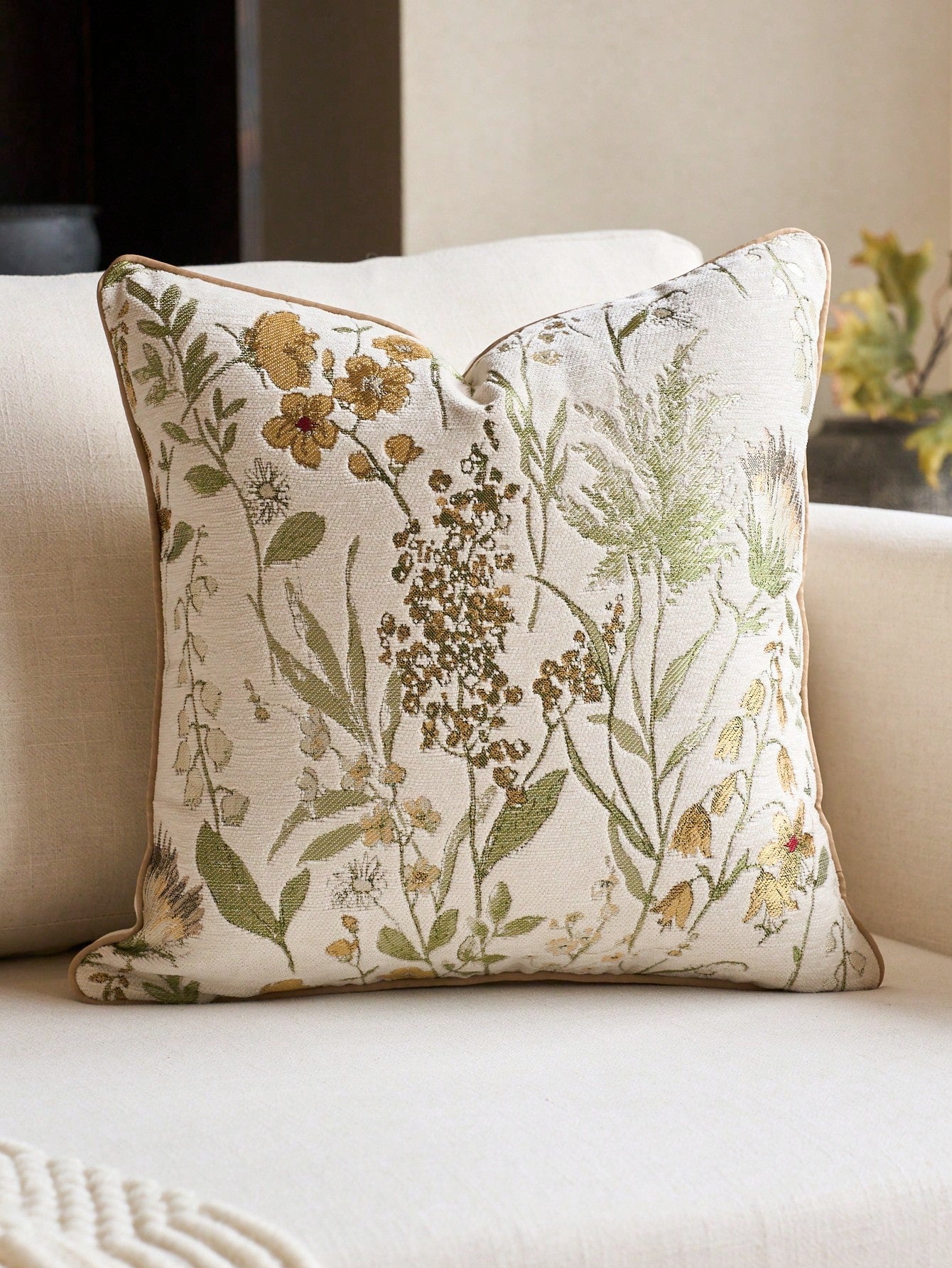 Cirelle Capa de Almofada Floral Jacquard Chenille 45x45cm