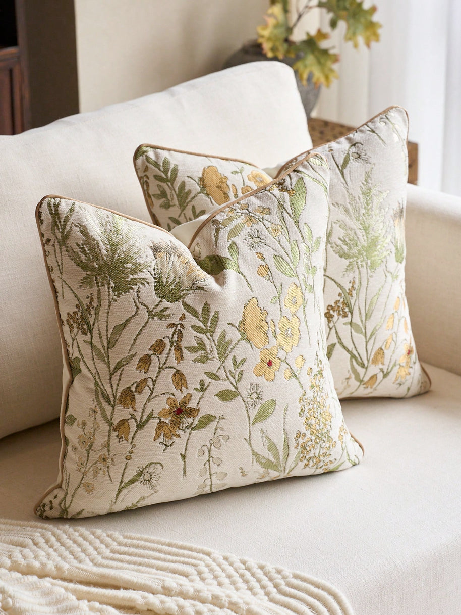 Cirelle Capa de Almofada Floral Jacquard Chenille 45x45cm