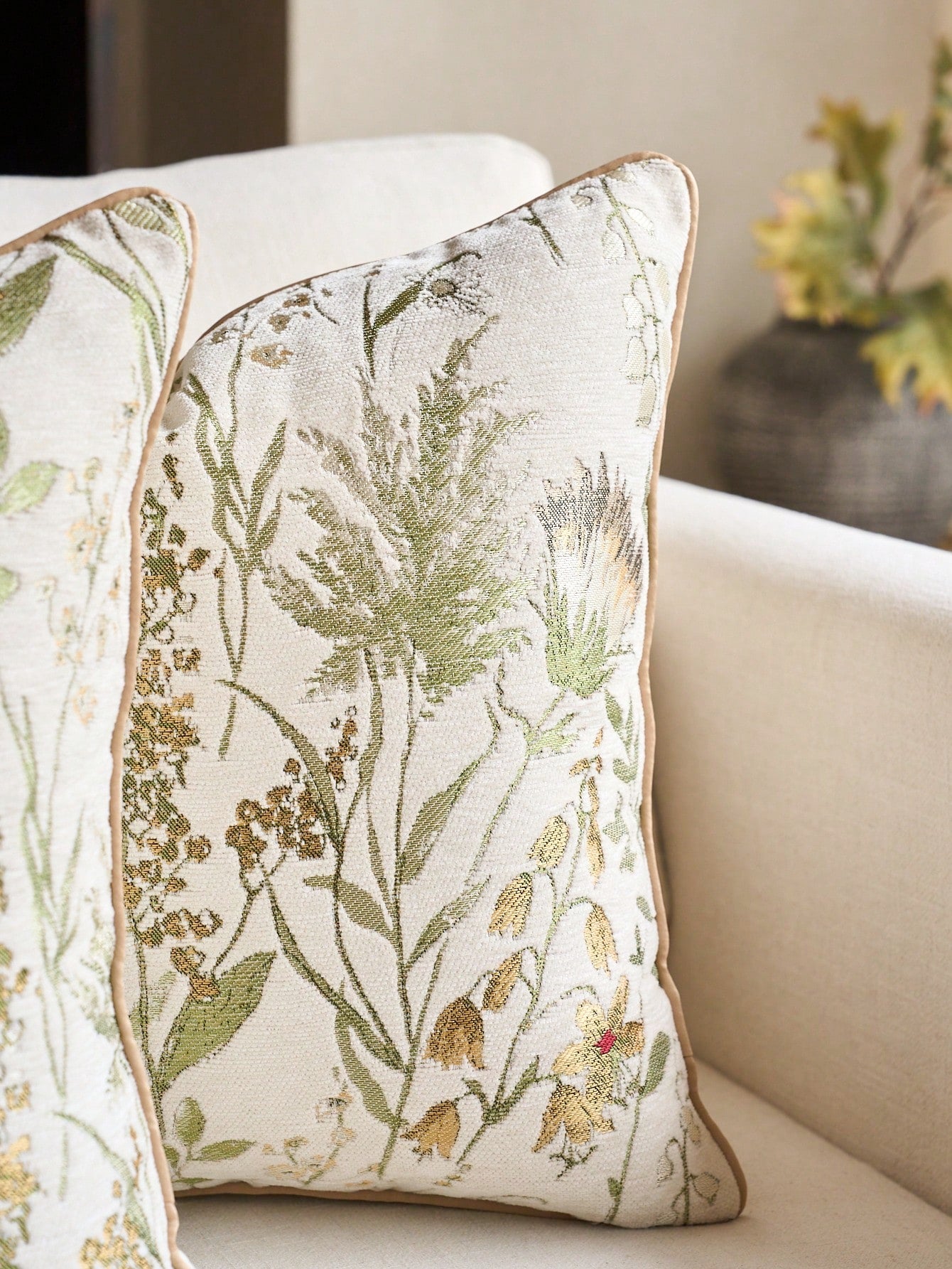 Cirelle Capa de Almofada Floral Jacquard Chenille 45x45cm
