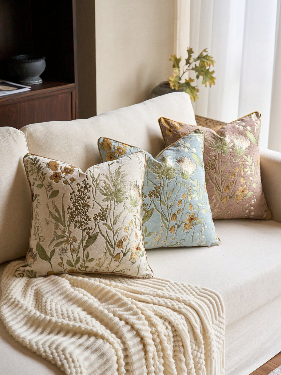 Cirelle Capa de Almofada Floral Jacquard Chenille 45x45cm
