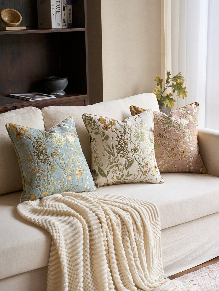 Cirelle Capa de Almofada Floral Jacquard Chenille 45x45cm